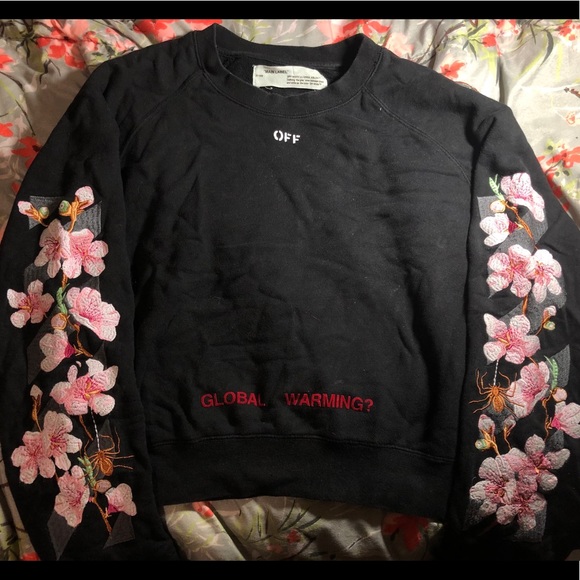 off white global warming crewneck